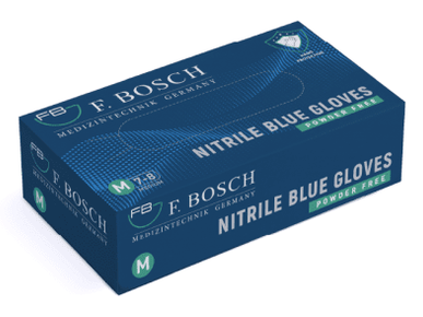 F. Bosch Nitrile Gloves Blue Powder - Free - MEDWHOLESALE