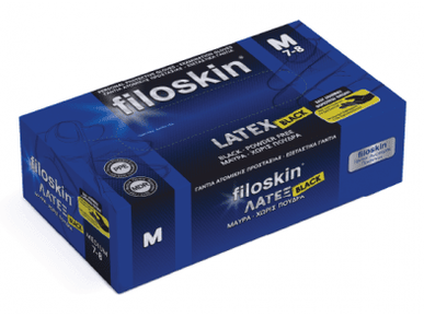 Filoskin Latex Gloves Black Powder - Free - MEDWHOLESALE